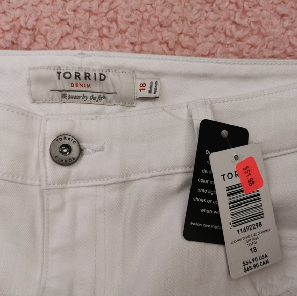 Torrid White Denim Mini Skirt - Picture 2 of 2